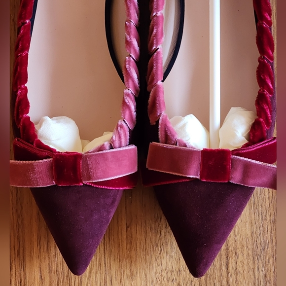 $700 New in Box 100% Authentic Women's Fendi Ballerina Flats Suede Red/Pink - Picture 9 of 11